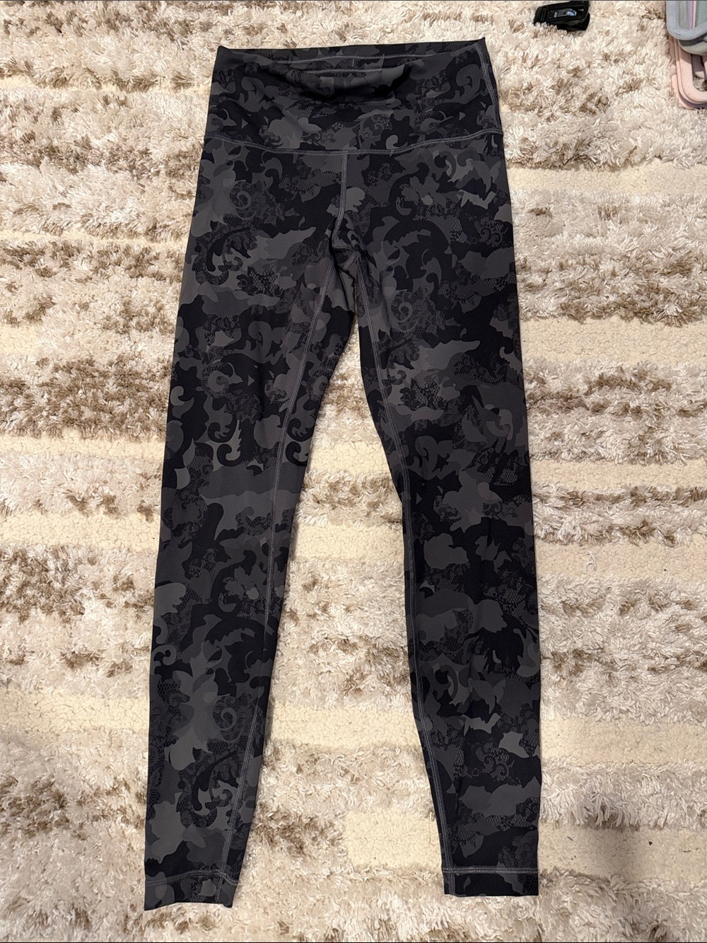 lululemon athletica Black & Charcoal Patterned High-Rise Leggings